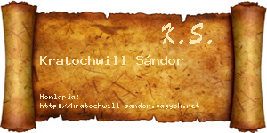 Kratochwill Sándor névjegykártya